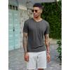 COOFANDY Men’s Henley Shirts Short Sleeve Casual Basic Tee Summer Button Henley Soild T Shirts(Dark Grey)