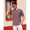 COOFANDY Men’s Henley Shirts Short Sleeve Casual Basic Tee Summer Button Henley Soild T Shirts(Dark Red)