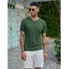 COOFANDY Men’s Henley Shirts Short Sleeve Casual Basic Tee Summer Button Henley Soild T Shirts(Green)