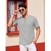 COOFANDY Men’s Henley Shirts Short Sleeve Casual Basic Tee Summer Button Henley Soild T Shirts(Grey)