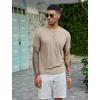 COOFANDY Men’s Henley Shirts Short Sleeve Casual Basic Tee Summer Button Henley Soild T Shirts(Khaki)