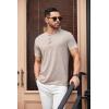 COOFANDY Men’s Henley Shirts Short Sleeve Casual Basic Tee Summer Button Henley Soild T Shirts(Khaki)