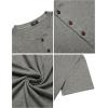 COOFANDY Men’s Henley Shirts Short Sleeve Casual Basic Tee Summer Button Henley Soild T Shirts(Light Grey)