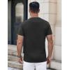 COOFANDY Mens Henley Shirts Short Sleeve Casual Button Down Shirts Lightweight Summer Basic Tee(Black)