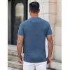 COOFANDY Mens Henley Shirts Short Sleeve Casual Button Down Shirts Lightweight Summer Basic Tee(Blue)