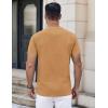 COOFANDY Mens Henley Shirts Short Sleeve Casual Button Down Shirts Lightweight Summer Basic Tee(Camel)