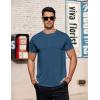 COOFANDY Mens Henley Shirts Short Sleeve Casual Button Down Shirts Lightweight Summer Basic Tee(Dark Blue)