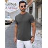 COOFANDY Mens Henley Shirts Short Sleeve Casual Button Down Shirts Lightweight Summer Basic Tee(Dark Grey)