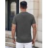 COOFANDY Mens Henley Shirts Short Sleeve Casual Button Down Shirts Lightweight Summer Basic Tee(Dark Grey)