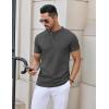 COOFANDY Mens Henley Shirts Short Sleeve Casual Button Down Shirts Lightweight Summer Basic Tee(Dark Grey)