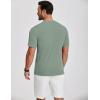 COOFANDY Mens Henley Shirts Short Sleeve Casual Button Down Shirts Lightweight Summer Basic Tee(Gray Green)