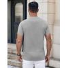 COOFANDY Mens Henley Shirts Short Sleeve Casual Button Down Shirts Lightweight Summer Basic Tee(Grey)