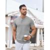 COOFANDY Mens Henley Shirts Short Sleeve Casual Button Down Shirts Lightweight Summer Basic Tee(Grey)