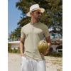 COOFANDY Mens Henley Shirts Short Sleeve Casual Button Down Shirts Lightweight Summer Basic Tee(Khaki)