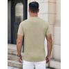 COOFANDY Mens Henley Shirts Short Sleeve Casual Button Down Shirts Lightweight Summer Basic Tee(Khaki)