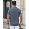 COOFANDY Mens Henley Shirts Short Sleeve Casual Button Down Shirts Lightweight Summer Basic Tee(Midnight Blue)
