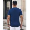 COOFANDY Mens Henley Shirts Short Sleeve Casual Button Down Shirts Lightweight Summer Basic Tee(Navy Blue)