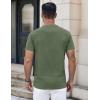 COOFANDY Mens Henley Shirts Short Sleeve Casual Button Down Shirts Lightweight Summer Basic Tee(Olive Green)