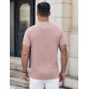COOFANDY Mens Henley Shirts Short Sleeve Casual Button Down Shirts Lightweight Summer Basic Tee(Pink)
