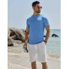 COOFANDY Mens Henley Shirts Short Sleeve Casual Button Down Shirts Lightweight Summer Basic Tee(Sky Blue)