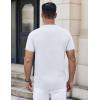 COOFANDY Mens Henley Shirts Short Sleeve Casual Button Down Shirts Lightweight Summer Basic Tee(White)