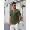 COOFANDY Mens Henley Shirts Short Sleeve Casual Button T-Shirts Basic Tee Shirts Summer Vintage T Shirts with Pocket(Army Green)