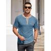 COOFANDY Mens Henley Shirts Short Sleeve Casual Button T-Shirts Basic Tee Shirts Summer Vintage T Shirts with Pocket(Dark Blue)
