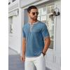 COOFANDY Mens Henley Shirts Short Sleeve Casual Button T-Shirts Basic Tee Shirts Summer Vintage T Shirts with Pocket(Dark Blue)