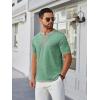 COOFANDY Mens Henley Shirts Short Sleeve Casual Button T-Shirts Basic Tee Shirts Summer Vintage T Shirts with Pocket(Light Green)