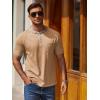 COOFANDY Mens Henley Shirts Short Sleeve Casual Button T-Shirts Basic Tee Shirts Summer Vintage T Shirts with Pocket(Light Khaki)
