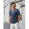 COOFANDY Mens Henley Shirts Short Sleeve Casual Button T-Shirts Basic Tee Shirts Summer Vintage T Shirts with Pocket(Navy Blue)