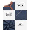 COOFANDY Mens Henley Shirts Short Sleeve Casual Button T-Shirts Basic Tee Shirts Summer Vintage T Shirts with Pocket(Navy Blue/Caramel)