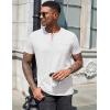 COOFANDY Mens Henley Shirts Short Sleeve Casual T Shirt Plain Slim Fit Henley Stylish Summer Tee Shirts with Pocket(White)