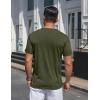 COOFANDY Men’s Henley Shirts Short Sleeve Collarless Button T-Shirt Fashion Casual Basic Tee Tops(Army Green)