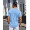 COOFANDY Men’s Henley Shirts Short Sleeve Collarless Button T-Shirt Fashion Casual Basic Tee Tops(Light Blue)