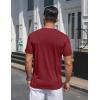 COOFANDY Men’s Henley Shirts Short Sleeve Collarless Button T-Shirt Fashion Casual Basic Tee Tops(Wine Red)