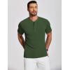 COOFANDY Men’s Henley Shirts Short Sleeve Ribbed T-Shirts Bodybuilding Workout Tee Shirts(Army Green)