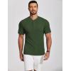 COOFANDY Men’s Henley Shirts Short Sleeve Ribbed T-Shirts Bodybuilding Workout Tee Shirts(Army Green)