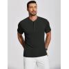 COOFANDY Men’s Henley Shirts Short Sleeve Ribbed T-Shirts Bodybuilding Workout Tee Shirts(Black)