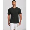COOFANDY Men’s Henley Shirts Short Sleeve Ribbed T-Shirts Bodybuilding Workout Tee Shirts(Black)