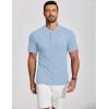 COOFANDY Men’s Henley Shirts Short Sleeve Ribbed T-Shirts Bodybuilding Workout Tee Shirts(Light Blue)