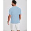 COOFANDY Men’s Henley Shirts Short Sleeve Ribbed T-Shirts Bodybuilding Workout Tee Shirts(Light Blue)