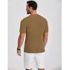 COOFANDY Men’s Henley Shirts Short Sleeve Ribbed T-Shirts Bodybuilding Workout Tee Shirts(Light Brown)