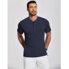 COOFANDY Men’s Henley Shirts Short Sleeve Ribbed T-Shirts Bodybuilding Workout Tee Shirts(Navy Blue)