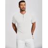 COOFANDY Men’s Henley Shirts Short Sleeve Ribbed T-Shirts Bodybuilding Workout Tee Shirts(White)