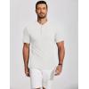 COOFANDY Men’s Henley Shirts Short Sleeve Ribbed T-Shirts Bodybuilding Workout Tee Shirts(White)