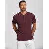 COOFANDY Men’s Henley Shirts Short Sleeve Ribbed T-Shirts Bodybuilding Workout Tee Shirts(Wine Red)