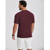COOFANDY Men’s Henley Shirts Short Sleeve Ribbed T-Shirts Bodybuilding Workout Tee Shirts(Wine Red)