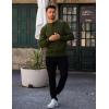 COOFANDY Mens Henley Sweater Long Sleeve Quarter Button Sweaters Casual Knit Pullover Sweater(Army Green)