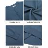 COOFANDY Mens Henley Sweater Long Sleeve Quarter Button Sweaters Casual Knit Pullover Sweater(Blue)